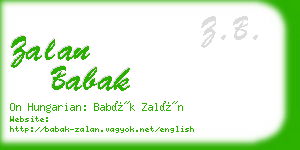 zalan babak business card